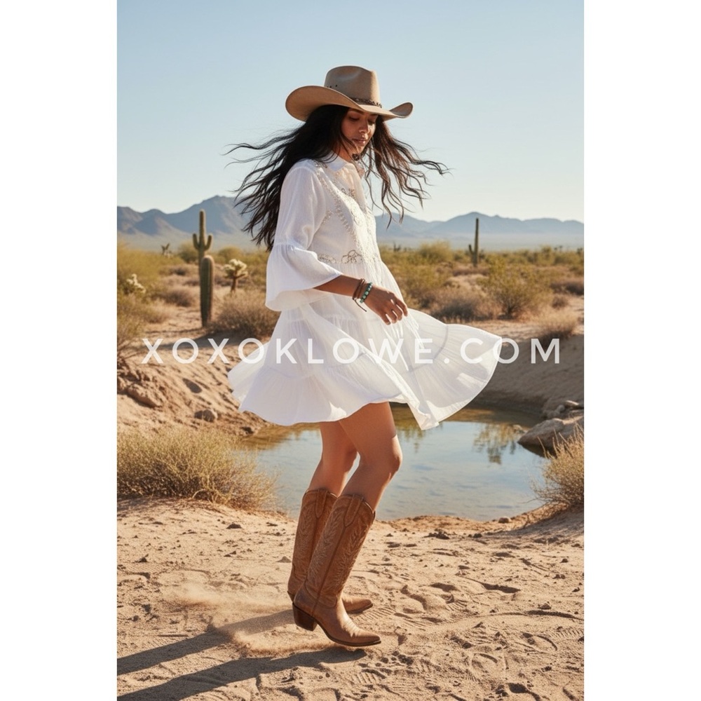 POL White Embroidered Tiered Mini Dress | Ruffle Sleeve Button Front Collared - Picture 4 of 12